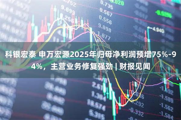 科银宏泰 申万宏源2025年归母净利润预增75%-94%，主营业务修复强劲 | 财报见闻